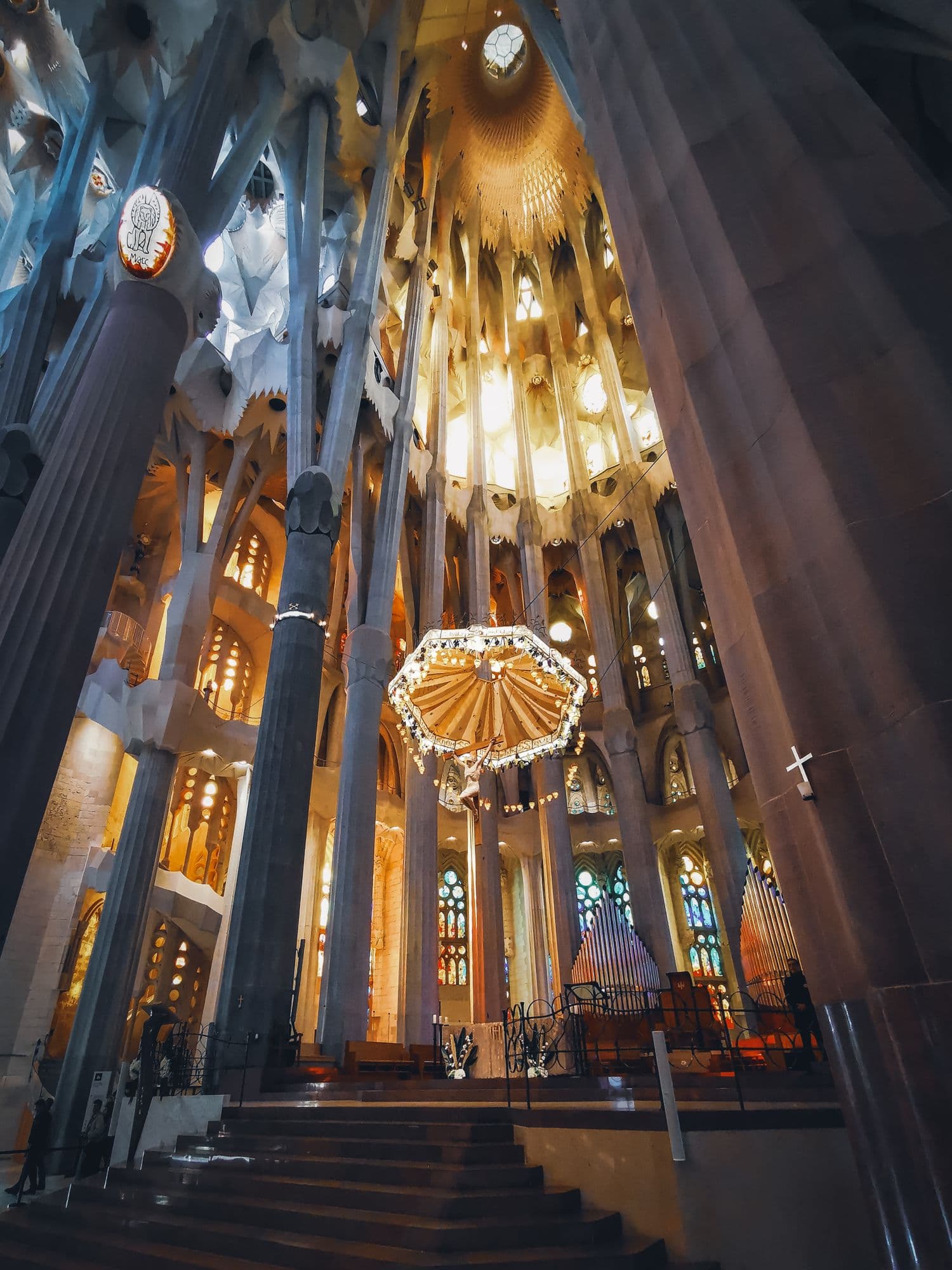 Inside the Sagrada Família.