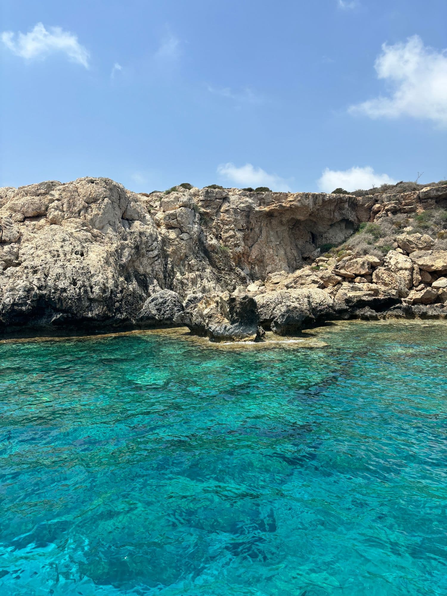 A turquoise cove on the Cyprus coast.