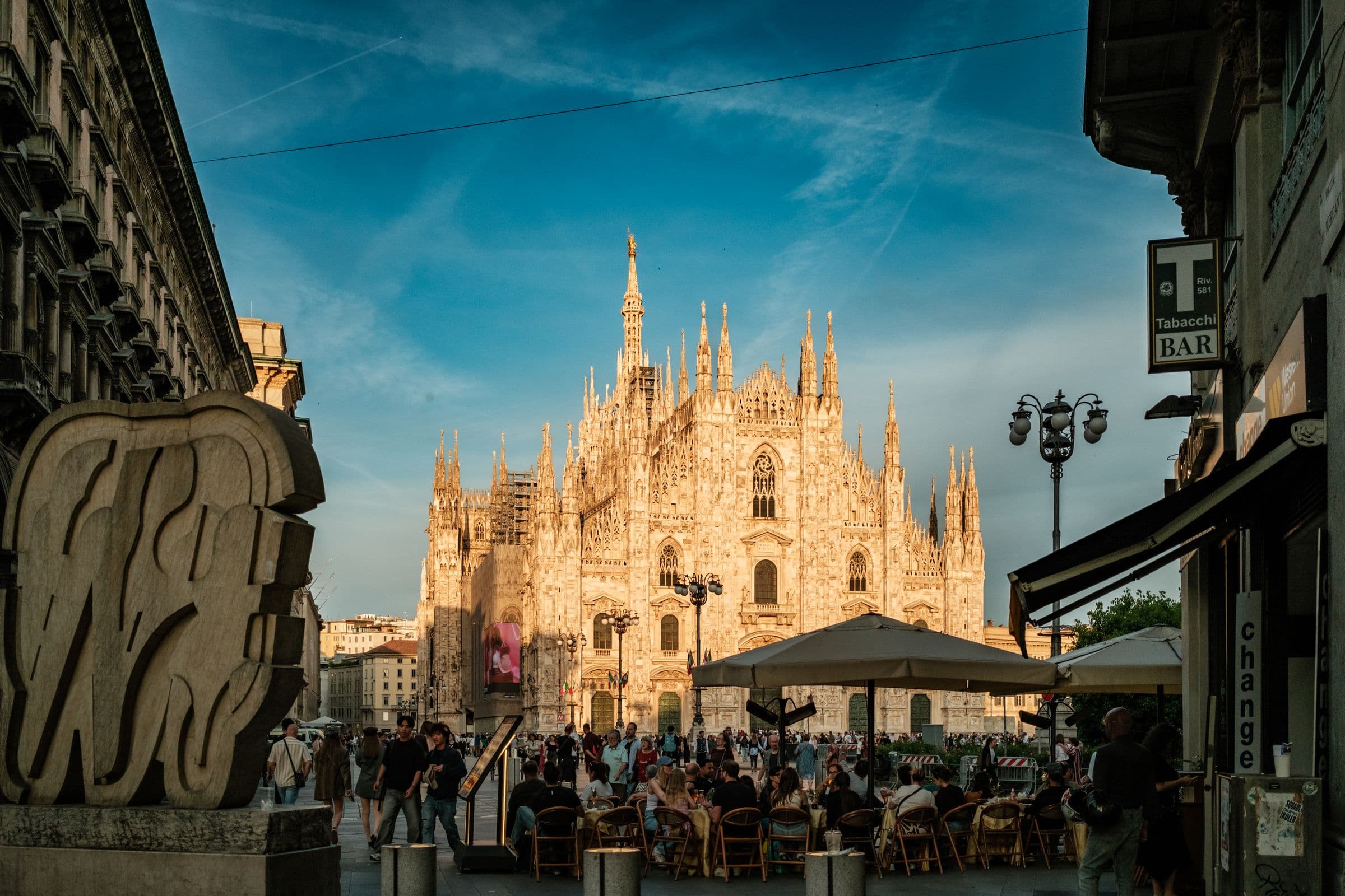 The Duomo di Milano at golden hour.