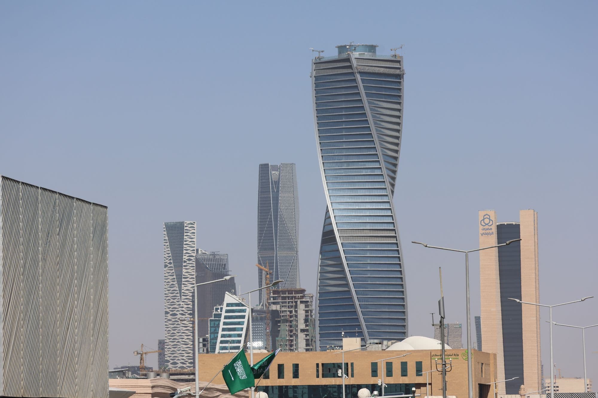 Towers on the northern skyline.